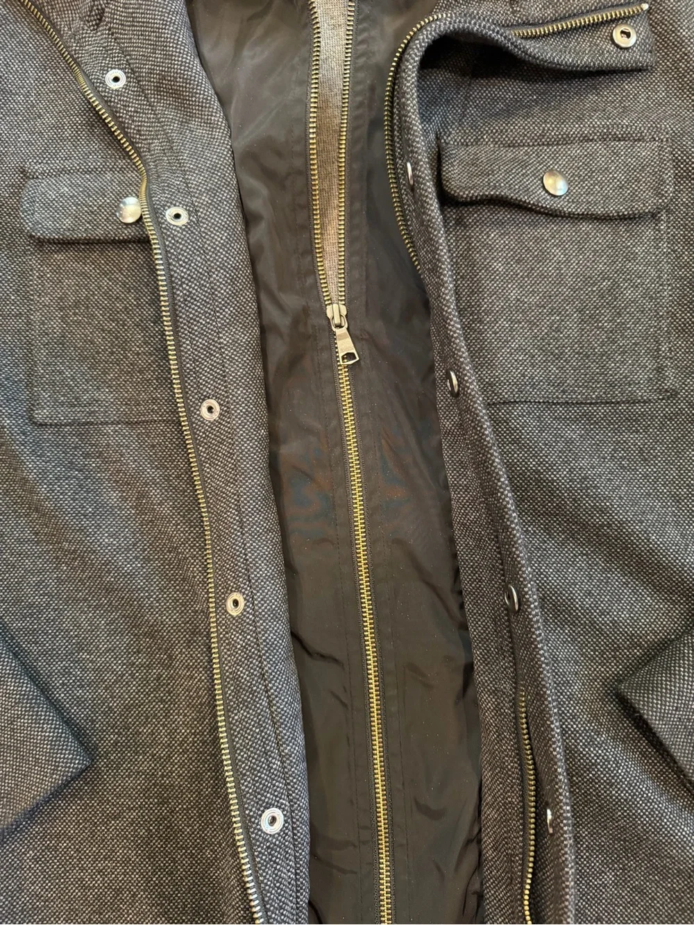 Banana Republic Men's Textured Hooded Jacket Black XL